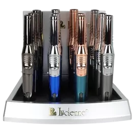 Lucienne Metallic Single Flame Torch Lighter | 7″ | Assorted Colors | 12ct Display