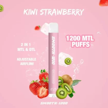 SMOOTH DISPOSABLES (50MG - 1200 Puffs) - Kiwi Strawberry