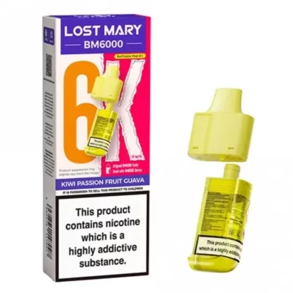 Lost Mary Kiwi Passion Guava BM6000 Nic Salt E Liquid Pods