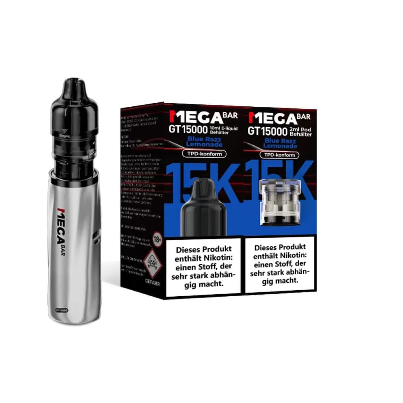 MEGABAR GT15000 Prefilled Pods – Blue Razz Lemonade (2+10ml) - Image 3