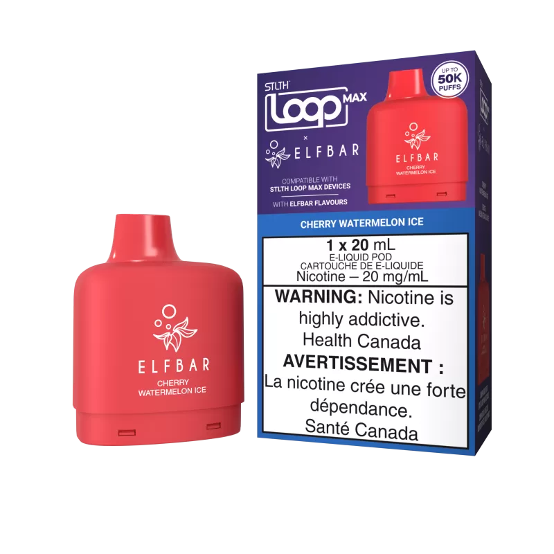 STLTH LOOP MAX X ELFBAR Pod Pack - Cherry Watermelon Ice - 20 mg/mL (wholeseller) - Excise ON, 20 mg/mL - ON (ACF836)