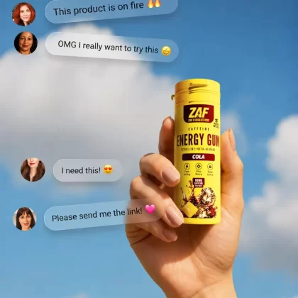 ZAF – Caffeine Energy Gum – 60mg Caffeine – 15 pcs/pack - Cola, Cool Mint