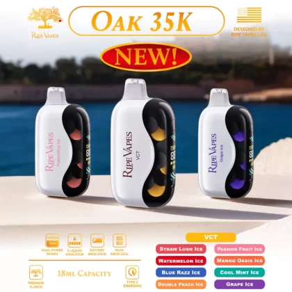 Assembled in USA | Ripe Vapes OAK 35K Disposable Device - 35,000 Puffs - Guava Pineapple