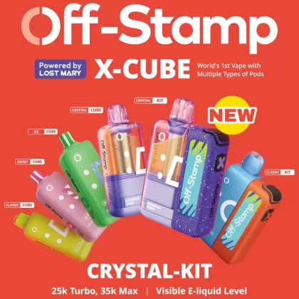 Off-Stamp X-CUBE "CRYSTAL CUBE" 35K Disposable KIT Powered By LOST MARY – 35000 Puffs - Tropical Guava