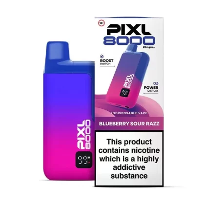 PIXL 8000 BLUEBERRY SOUR RAZZ PRE-FILLED VAPE KIT – 20mg