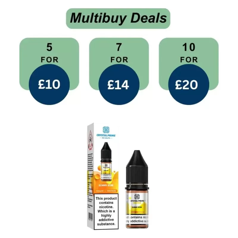 Crystal Prime 7000 Nic Salts 10ml E-Liquid - Gumy Bear / 10mg