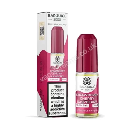 Bar Juice 5000 Strawberry Cherry Raspberry Nic Salt E-Liquid - Vapestreams Co