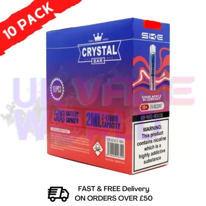 Sour Apple Blueberry – Crystal Bar Puffs 600 SKE Box Of 10