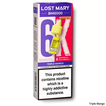 Triple Mango BM6000 Refill Pods by Lost Mary - 20 mg/ml (949DF8)