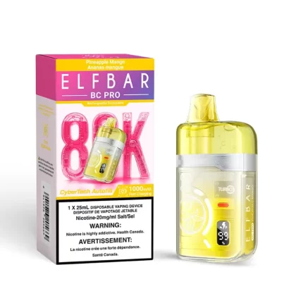Elf Bar BC Pro 80K Disposable Vape – Pineapple Mango - STRENGTH#20MG>20MG (ONT-TAX)