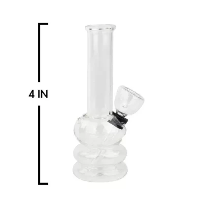 Portable Clear Glass Bong – 4in - Vape Store