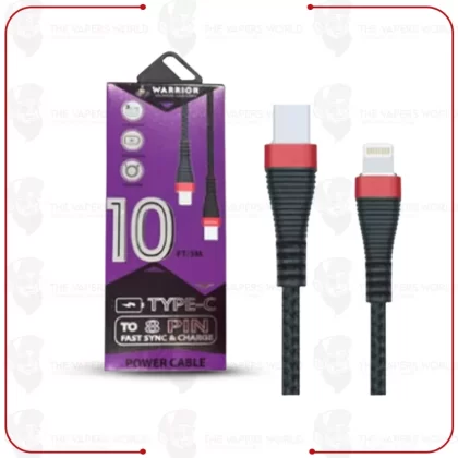 Type C To 8 Pin Charge / Data Sync 10 Ft. 3m Cable (Premium) - Thevapersworld