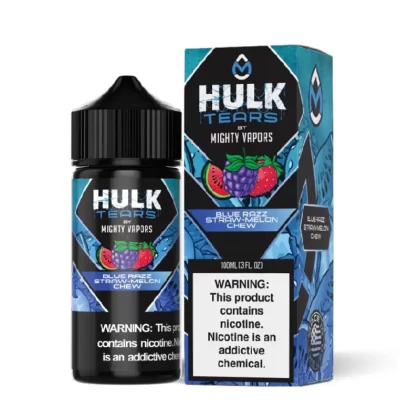 Hulk Tears Blue Razz Straw Melon Chew | Mighty Vapors Hulk Tears | 100mL - 0MG