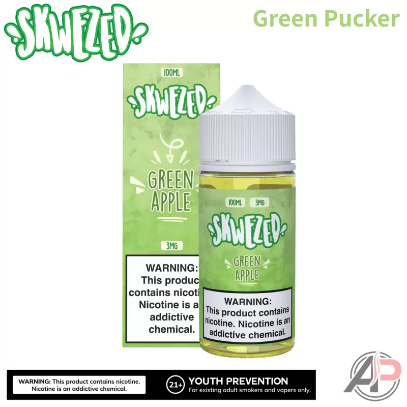 Skwezed Green Apple Green Pucker E-Liquid 100mL - Image 2