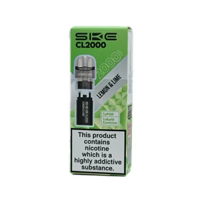 SKE CL2000 Prefilled Pods - Strength#20mg~Flavour#Banana>Blueberry Raspberries>Bubble Cherry>Cherry Ice>Choc Mint>Cola Ice>Fruit Gum>Kiwi Passion Fruit>Lemon & Lime>Lemon Sour Fudge>Med Citr (1DBF81)