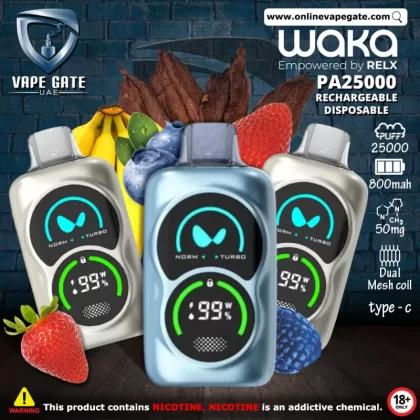 Waka PA25000 Rechargeable Disposable Vapes (25,000 Puffs) - 50 mg / Triple Berry