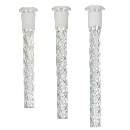 Twisted Iridescent Downstem - Length#4">4.5">5"~Color#Silver>Gold>Grey