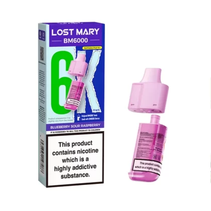 Lost Mary BM6000 Prefilled Replacement Pods – Blueberry Sour Raspberry 20mg