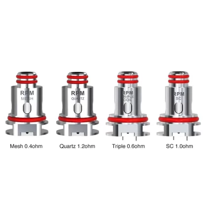 Smok RPM 40 Replacement Coil (5 Pack) - OHMS#0.4 OHM MESH>0.6 OHM TRIPLE>1.0 OHM SC>1.2 OHM QUARTZ>MTL 0.3OHM>MTL 0.8OHM>REBUILDABLE ATOMIZER
