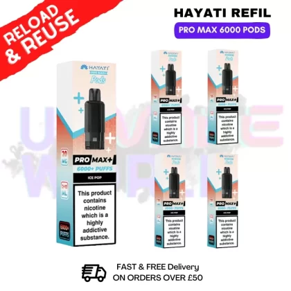 ICE Pop Hayati ProMax 6K Replacement Pods Box Of 5