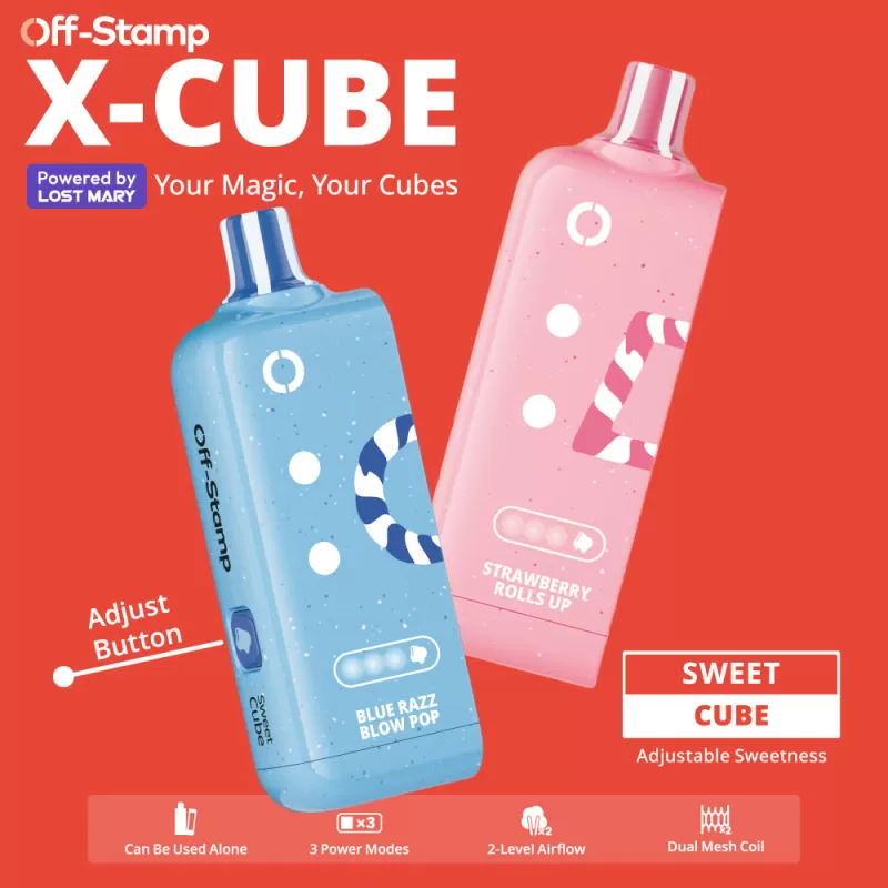 Off-Stamp X-CUBE Sweet Cube 25K Disposable POD Powered By LOST MARY – 25000 Puffs - Wintergreen Candy/Wintergreen Blast