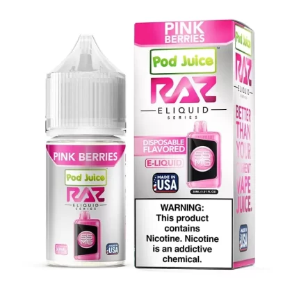 Pod Juice x RAZ Pink Berries TFN Salt Vape Juice 30ml - Eightvape
