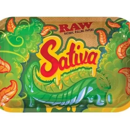 RAW Sativa Metal Rolling Tray 7