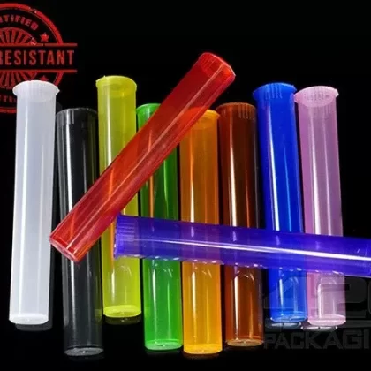 Squeezetops® 109mm Transparent Mix Child Resistant J-Tubes (074300-CR)