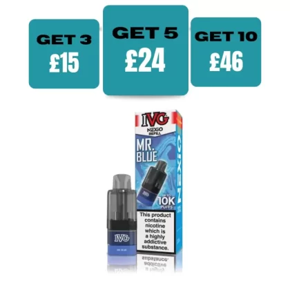 IVG Nexio 10K Prefilled Refill Pods - £5.99 or 3 for £15 - Blue Sour Strawberry