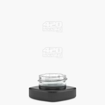 Matte Black Glass Pillow Concentrate Jar w/ White Interior | 32mm – 5mL – 250 Count