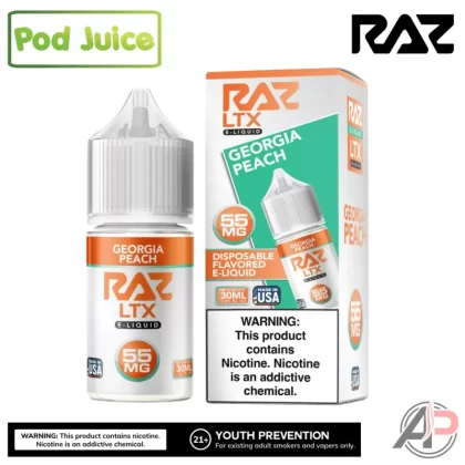 Pod Juice x Raz LTX Georgia Peach Salt Nicotine 30mL