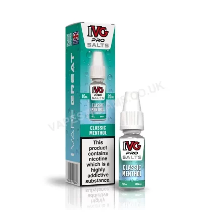 IVG Pro Classic Menthol Nic Salt E-Liquid - Vapestreams Co