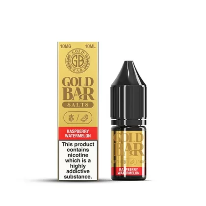 Gold Bar Raspberry Watermelon Nic Salt vape Juice - 10 Pack - 10mg