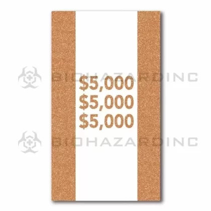 $5,000 Brown Currency Strap – 100 Bill Capacity | 1,000 Count - Vape Store