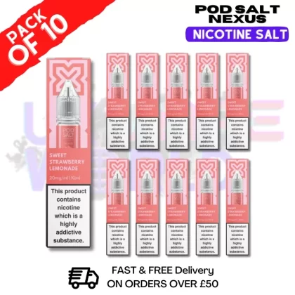 Sweet Strawberry Lemonade Pod Salt Nexus Nic Salt Box Of 10