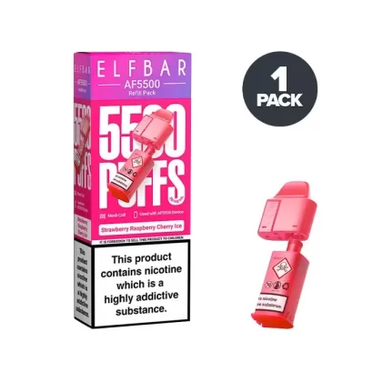 Strawberry Raspberry Cherry Ice Elf Bar AF5500 Refill Pack - Ecigdepot