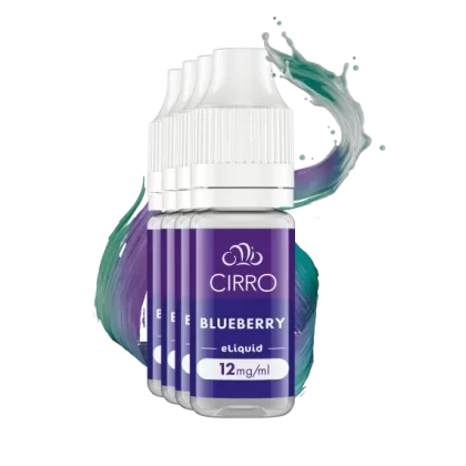 Cirro E-Liquid Vape E-Juice Blueberry 10ml x 4 bottles – 50-50 pg-vg 12mg