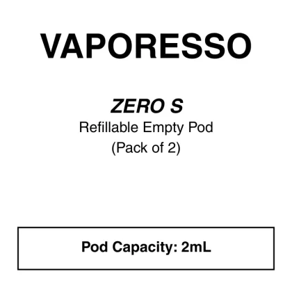 Vaporesso – Zero S – Replacement Pod – Pack of 2 Pods - Vapeys Co Nz