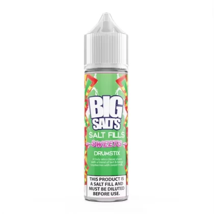 Big Salts Drumstix – 60ml Salt Fills E Liquid - 5mg Nic Strength Including 3 x Blue Salt Shots, 10mg Nic Strength Including 3 x Pink Salt Shots