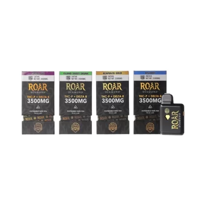Roar Delta 8 + THC-P Diamond Vaporizer – 3500mg - Strain#Blue Dream>Acapulco Gold>AF Gooey>Apple Fritter>Banana Punch>Gorilla Cookies>Grape Ape>Ice Cream Cake>Island Sweet>Maui Wowie