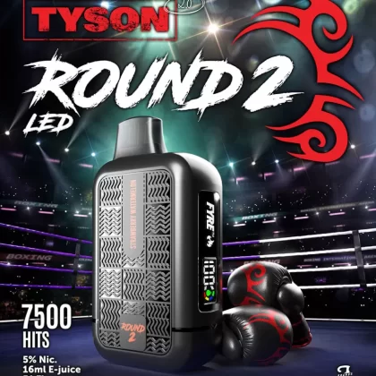 Tyson 2.0 "ROUND 2" Heavy Weight Rechargeable Disposable Device – 7500 Puffs - Blue Razz