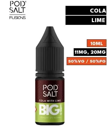 The Big Tasty Cola With Lime Nic Salt E Liquid by Pod Salt Fusions