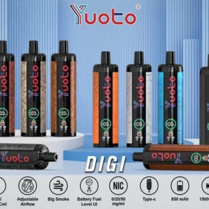 YUOTO DIGI 15000 PUFFS DISPOSABLE DEVICE - flavor#Blueberry Hookah>Coke Ice>Grape Hookah>Blueberry Ice>Passion Fruit>Coconut Melon>Mint Ice>Energy Drink>Mango Ice>Water Melon Ice>Watermelon