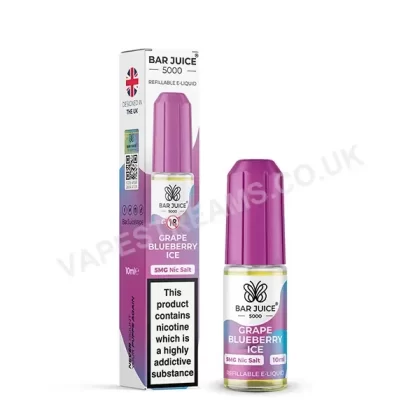 Bar Juice 5000 Grape Blueberry Ice Nic Salt E-Liquid - Vapestreams Co