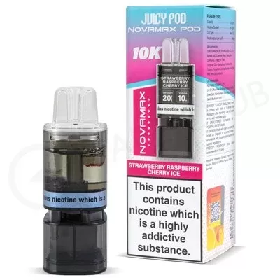 Strawberry Raspberry Cherry Ice Juicy Pod Novamax 10K Refill Pack
