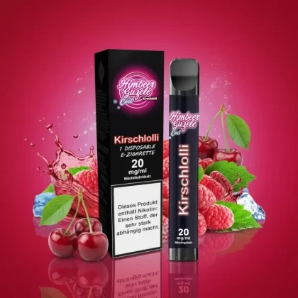 Kirschlolli Disposables – Himbeer Guzele Cool - Nikotinfrei / Himbeere