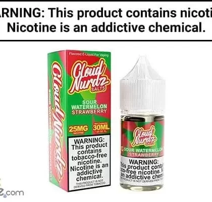 SOUR WATERMELON STRAWBERRY BY CLOUD NURDZ SALT 30ML - Vapejuice