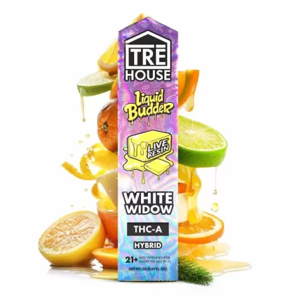Tre House THC-A Live Resin Liquid Budder Vaporizer – 2000mg - Strain#White Widow (H)>Sunset Sherbert (I) (1A00F9)