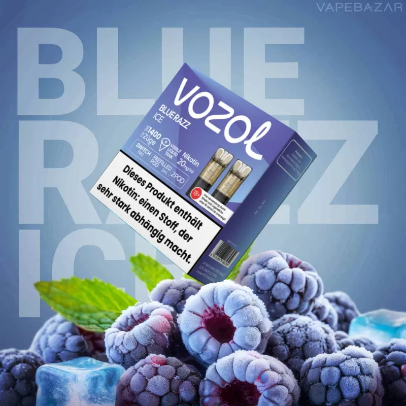 VOZOL Switch Pro Pods – Blue Razz Ice – Prefilled Liquid – 2er Pack