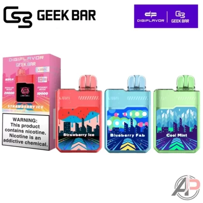 DigiFlavor Geek Bar Lush 20000 Puffs Disposable Vape Device - Banana Coconut, Berry Bomb (0A3DEC)
